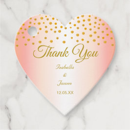 Guldconfetti på roséguld gåvor etiketter