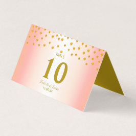 Guldconfetti på svart och roséguldbröllop kort