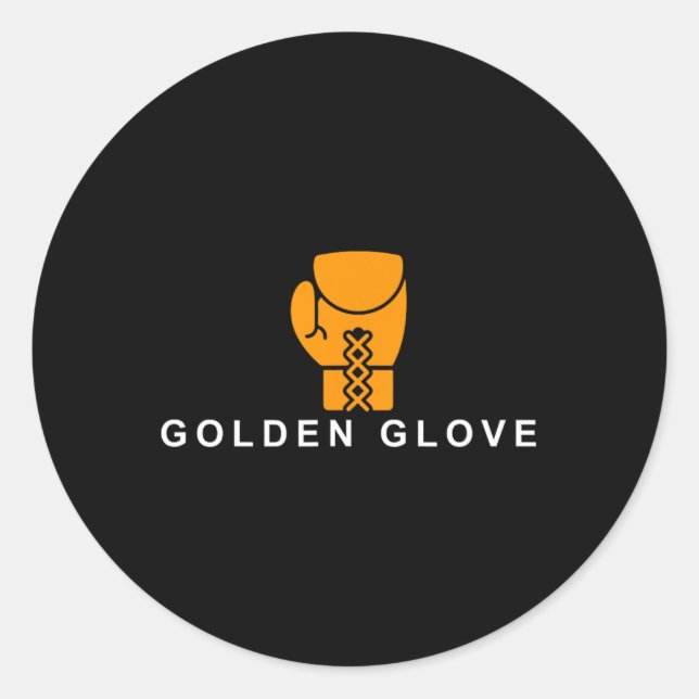 Gulddhandske-boxningsmotivation Runt Klistermärke (Framsida)