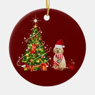 gulddodle med hög julklapp julgransprydnad keramik
