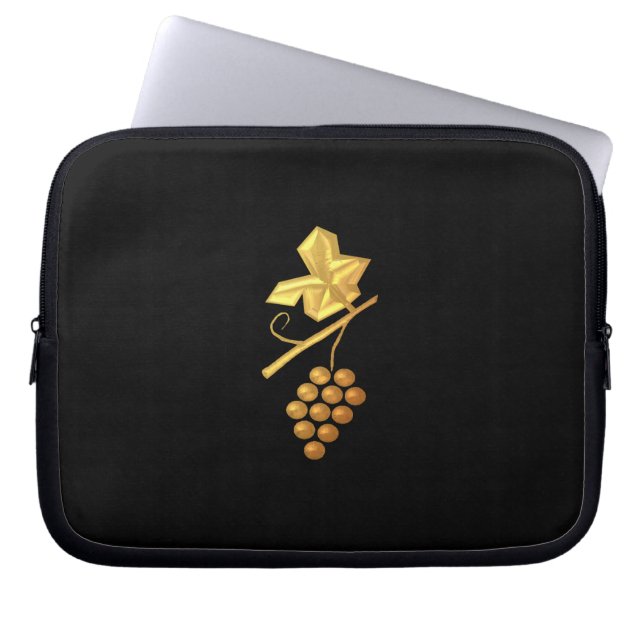 Gulddruvor (3-D) Laptop Sleeve (Framsidan)
