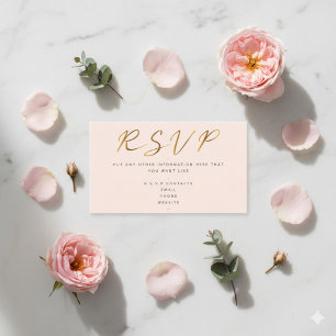 Guldeffekt manus, RSVP rosa Tilläggskort