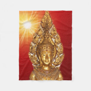 Gulden buddha fleecefilt