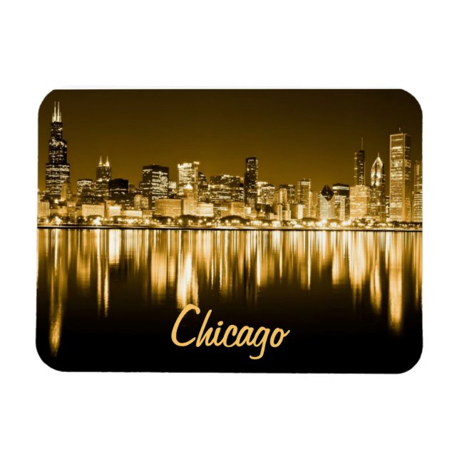 Gulden Chicago-skylinmagnet Magnet (Horisontell)