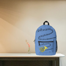 Gulden Fransk Horn Teckning Swirled Music Personal