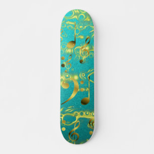 Gulden musik noter i mynt skateboard bräda 20,5 cm