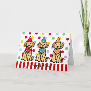Gulden Retriever Puppies Birthday Kort