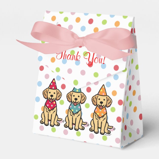 Gulden Retriever Puppies Birthday Presentaskar (Framsidan Sidan)