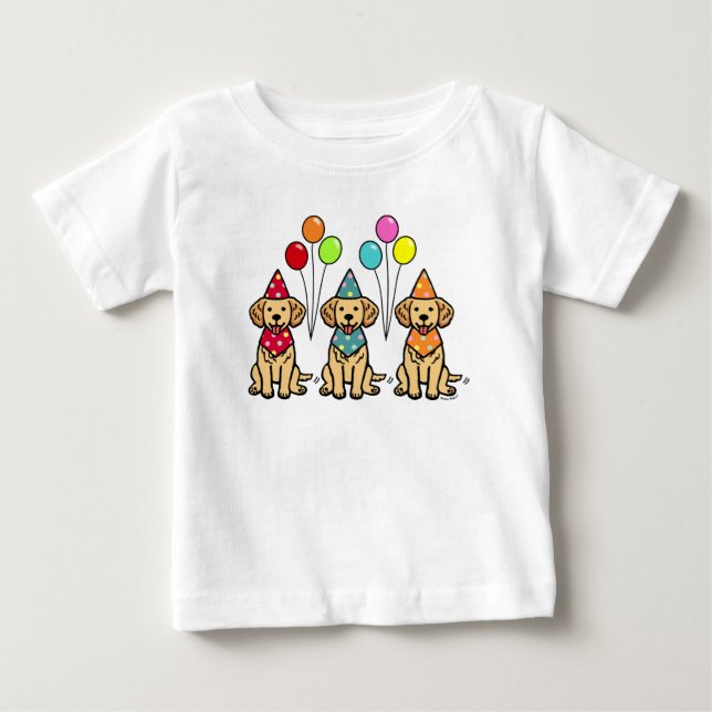 Gulden Retriever Puppies Birthday Tee Shirt (Framsida)