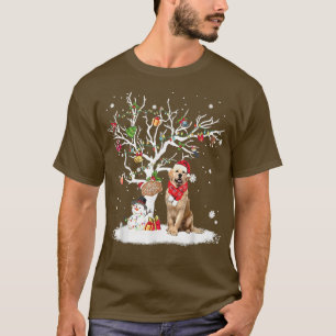 Gulden Retriever Vinter Snö Träd-Hund, julWi T Shirt