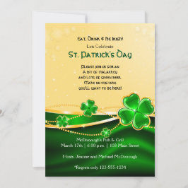 Gulden Shamrock St. Patricks Day Party bjudan Inbjudningar
