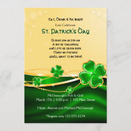 Gulden Shamrock St. Patricks Day Party bjudan Inbjudningar