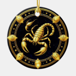 Gulden Skorpion Zodiakdesign med Ornament