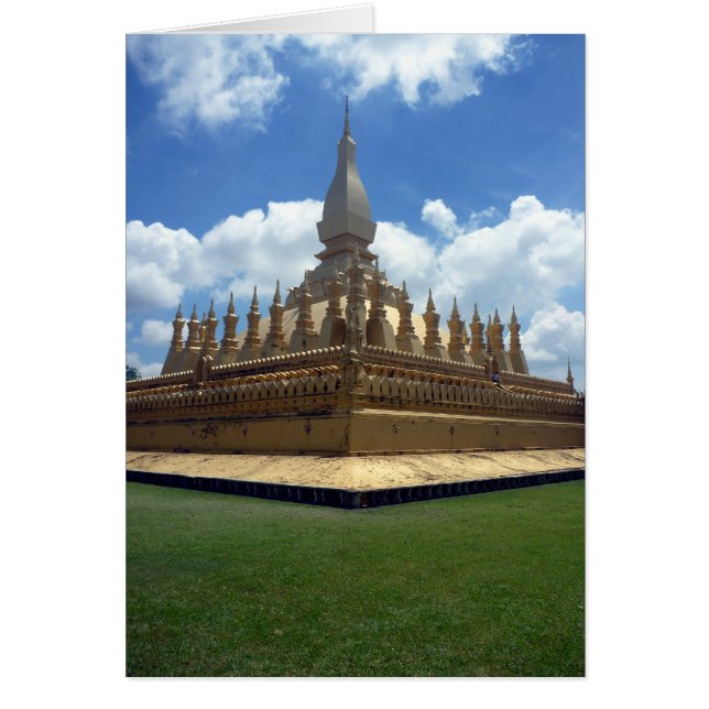 Gulden stupa laos hälsningskort (Framsidan)