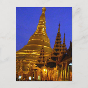 Gulden stupa shwedagon night vykort