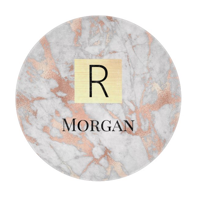 Guldet och Ro Marble Guld Box, Namn och Monogram (Framsidan)