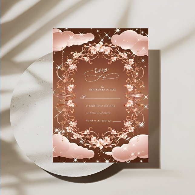 Guldet Ornate-Blommigten Ro OSA Kort (Skapare uppladdad)
