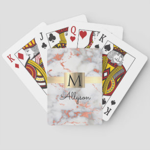 Guldet/Ro Marble Guld Box, Namn/Monogram VS4 Casinokort