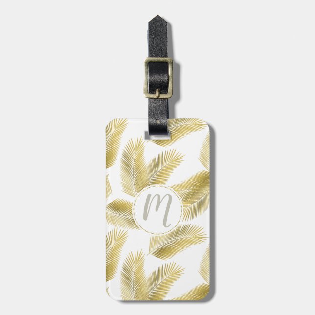 Guldfabel Handflatan Löv Mönster Bagagebricka (Vertikal Framsida)