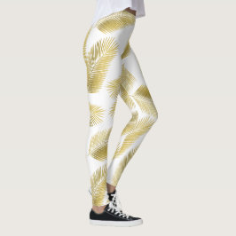 Guldfabel Handflatan Löv Mönster Leggings