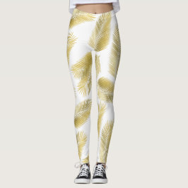 Guldfabel Handflatan Löv Mönster Leggings