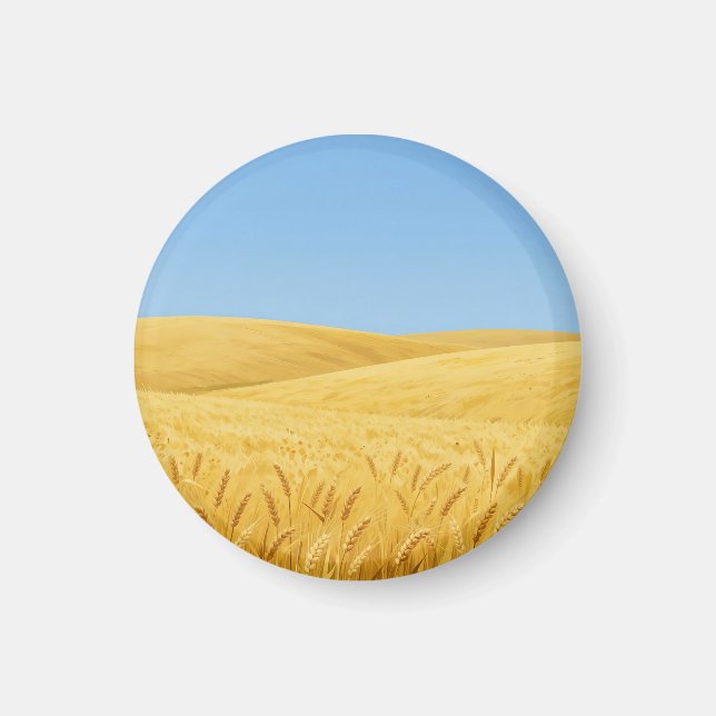 Guldfält Under Blå Himmel Magnet (Framsidan)
