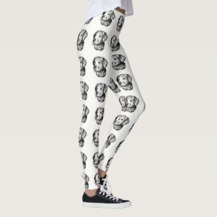 Guldfångare, valp porträtt i svartvitt leggings