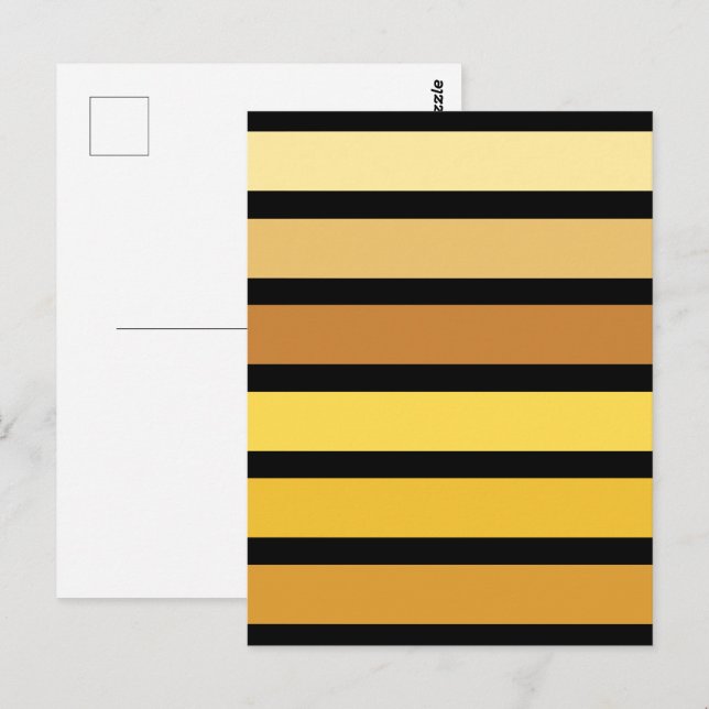 Guldfärgad Gult Rand på svart Vykort (Fram/baksida)