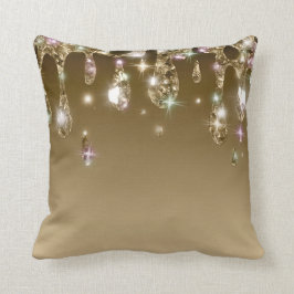 *~* Guldfärgad metallisk AP7 droppande glitter Kudde