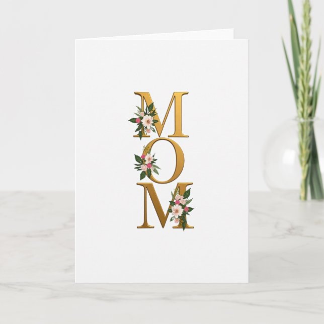Guldfärgad Namn Blommig Konstkort Kort (Framsida)