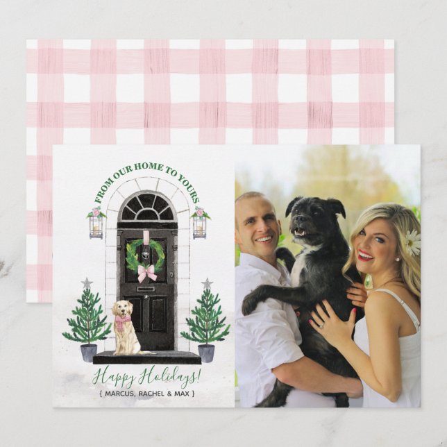 Guldfärgad Retriever Julkort Inbjudningar (Fram/baksida)