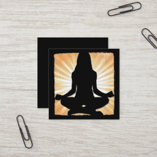 Guldfärgade och Svarta Medlings Yoga Affärskort Fyrkantigt Visitkort