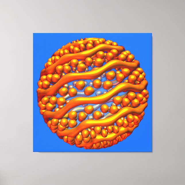 Guldfärgade vågor sträckt canvastryck (Framsida)