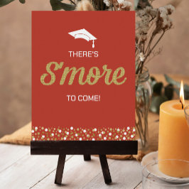 Guldfärgskript S'more Confetti Red Grad Sign Poster