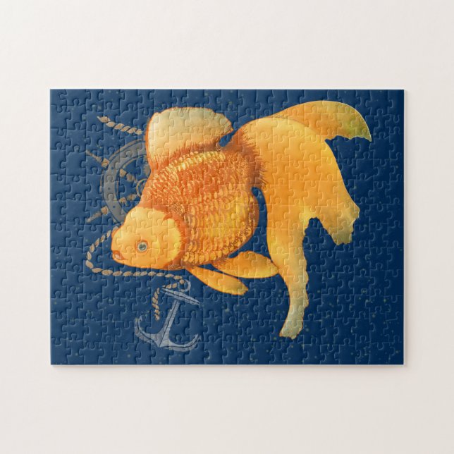 Guldfisk Ankare Fartygsratt Nautisk Pussel (Horisontell)
