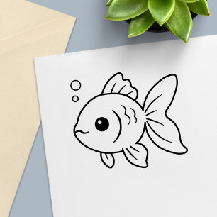 Guldfisk Färg mig Självfärgande Stämpel
