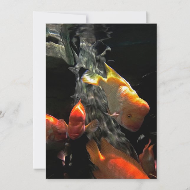 Guldfisk |Färgflytande akarium Julkort (Framsida)