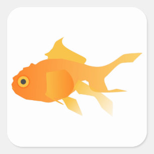 Guldfisk Fyrkantigt Klistermärke