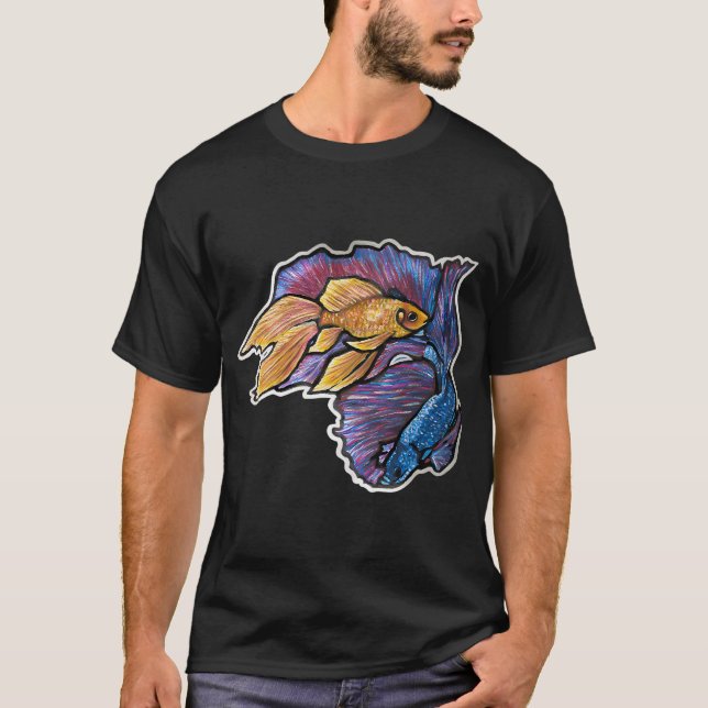 Guldfisk & Halvmåne Betta Fisk 1 T Shirt (Framsida)
