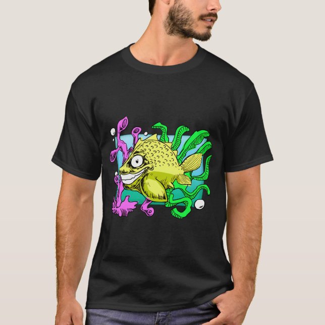Guldfisk i akvarium t shirt (Framsida)