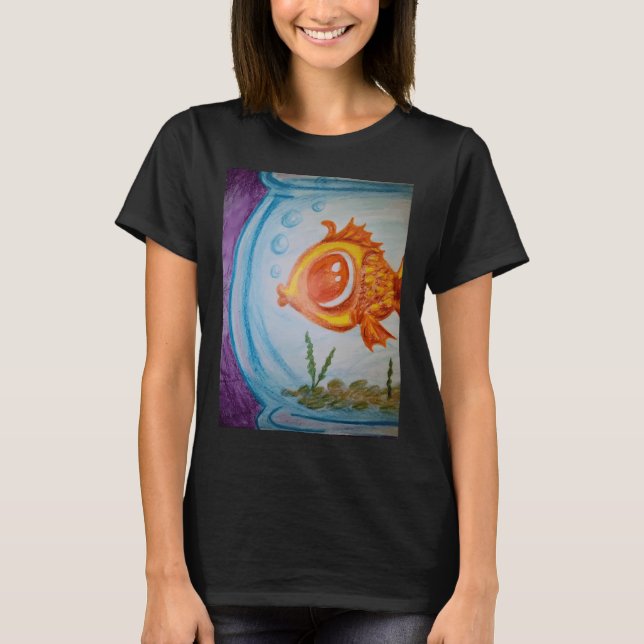 Guldfisk i akvarium t shirt (Framsida)