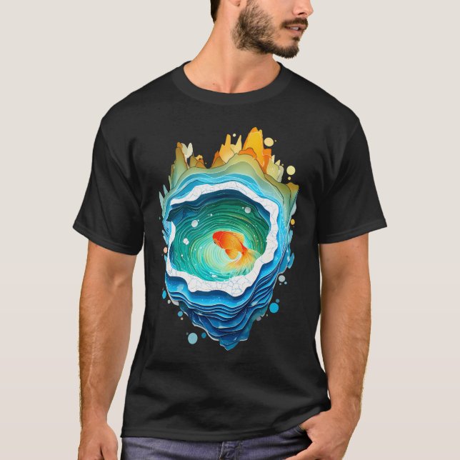 Guldfisk i den lilla dammen t shirt (Framsida)