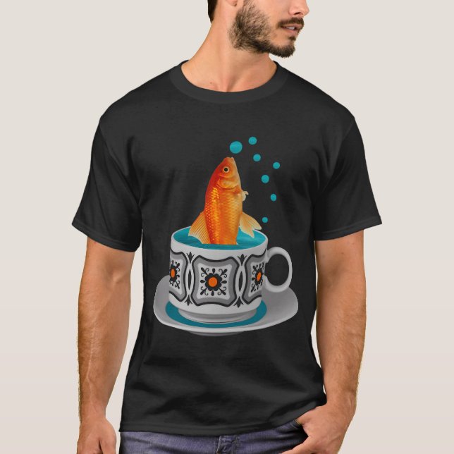 Guldfisk i koppen t shirt (Framsida)