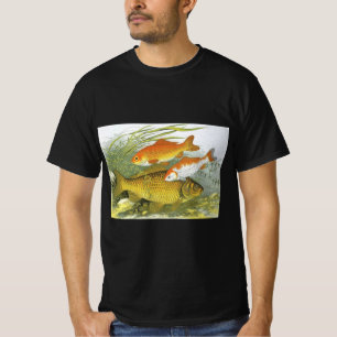 Guldfisk Koi Fisk, Vintage Marin Akvatisk Havsliv T Shirt