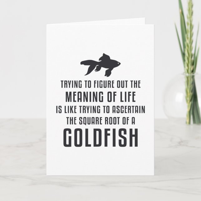 Guldfisk: Life Goldfish Retro Funny Fish Kort (Framsida)