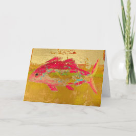 guldfisk med anteckningskort