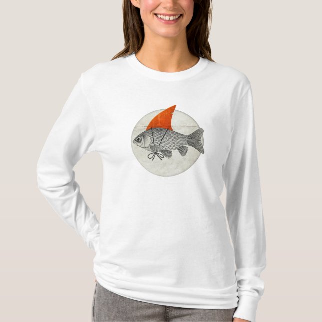 Guldfisk med hajfena t shirt (Framsida)