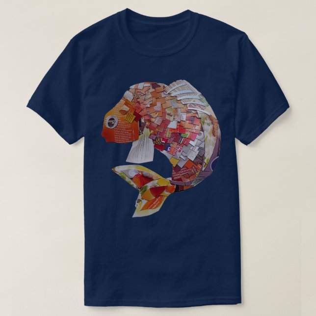 Guldfisk med kvadratiska skalor t shirt (Design framsida)