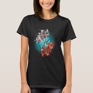 Guldfisk Yin Yang Fiskodlare Fiskägare Gå T Shirt