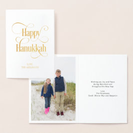 Guldfiskekort Lycklig Hanukkah Greeting Card Folierat Kort